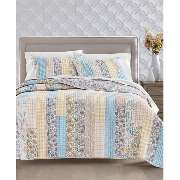 Charter Club Spring Gingham Patchwork Quilt, Full/Queen
