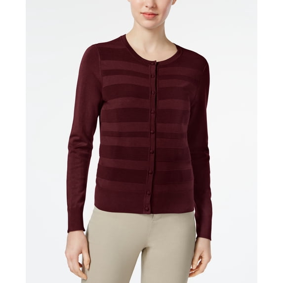 Charter Club Striped-Front Cardigan Womens sweater MSRP $39 Red XXL