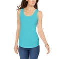 thumbnail image 1 of Charter Club Supima Cotton Scoop Neck Tank Top Light Pool Blue XL, 1 of 1