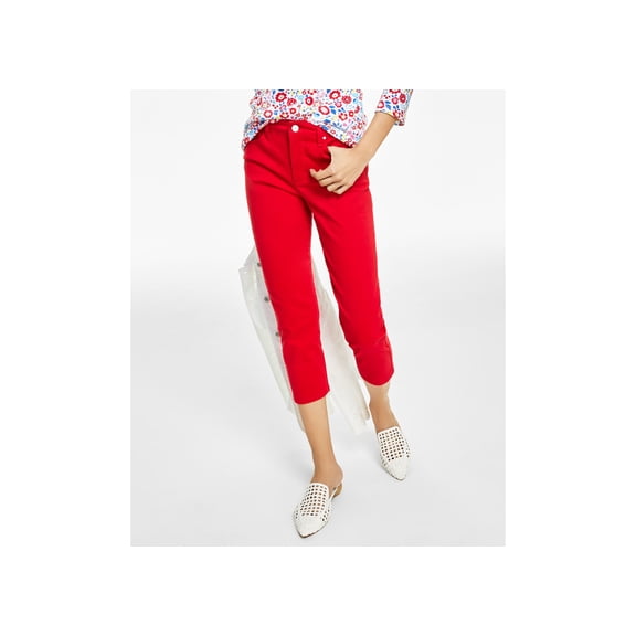 Charter Club Tummy Control Bristol Capri Jeans Red Barn 16