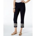 thumbnail image 1 of Charter Club Tummy Control Embroidered Capri Pants Deepest Navy 8, 1 of 5