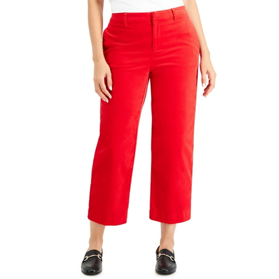 Charter Club Velveteen Ankle Pants Ravishing Red 8