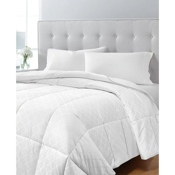 Charter Club WHITE Continuous Comfort350 Thread Count Down Comforter, Full/Queen