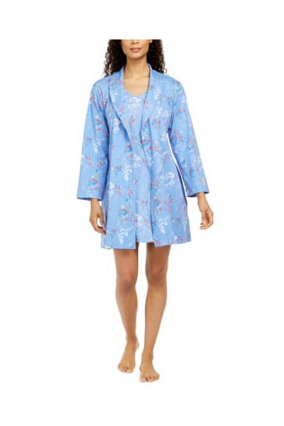 WILDFLOWER Women's Cotton Floral-Print Wrap Robe, US Medium