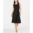 thumbnail image 1 of Charter Club Women's Belted Midi Dress Black Size Petite Medium, 1 of 4