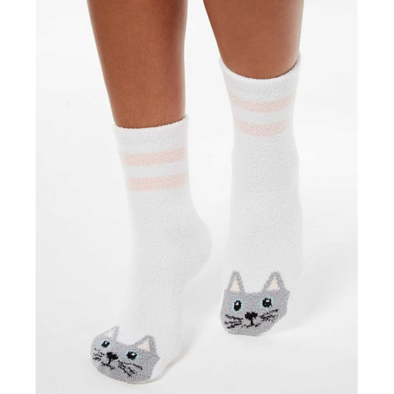 Charter Club Women’s Cat Critter Socks, Natural, 9-11