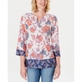 thumbnail image 1 of Charter Club Women's Double Floral Printed Tunic  White Size Petite Small, 1 of 3