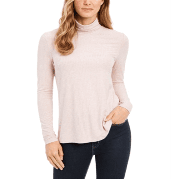 Charter Club Women's Heathered Turtleneck Pink Size Petite L