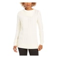 thumbnail image 1 of Charter Club Women's Ivory Textured Ribbed Long Sleeve Cowl Neck Sweater Size: S, 1 of 3