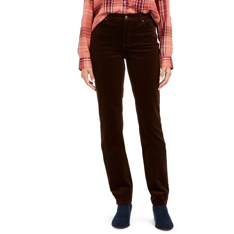 Charter Club Women’s Lexington Straight Leg Corduroy Pants Brown