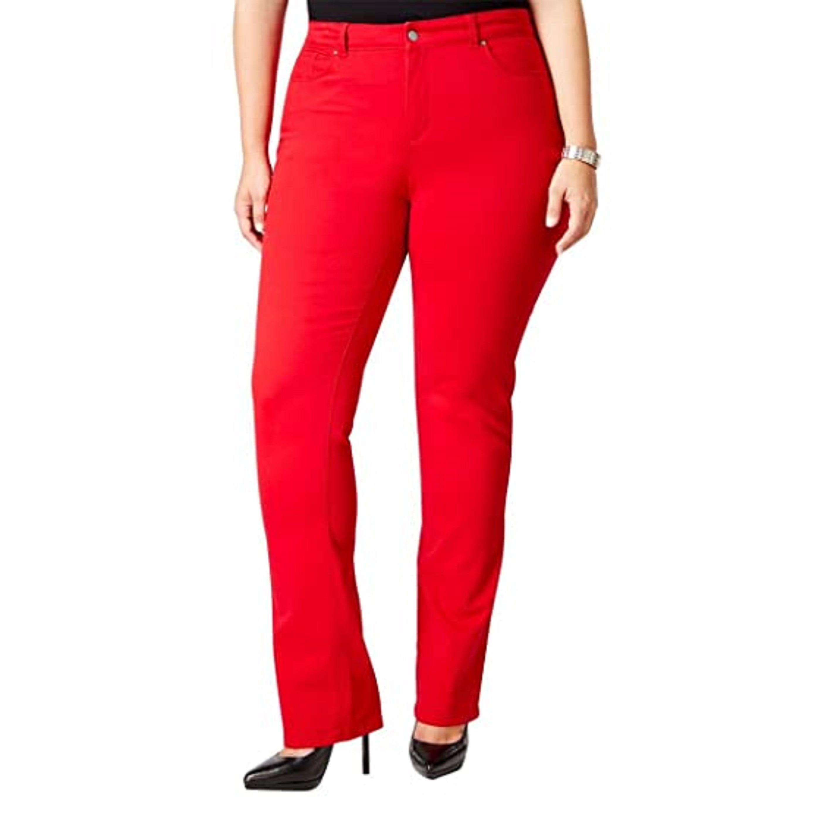 Charter Club Women's Lexington Straight-Leg Jeans Red Size 4 - Walmart.com