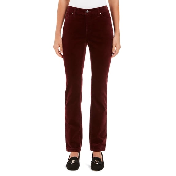 Charter Club Women's Lexington Velveteen Straight-Leg Jeans Bright Red Size 10 Petite
