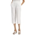 thumbnail image 1 of Charter Club Women's Linen Cropped Pants Bright White Size L, 1 of 4