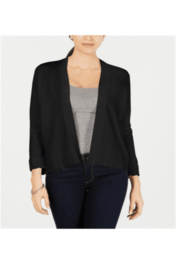 Women's Open Front Cardigan Black Size Petite Small