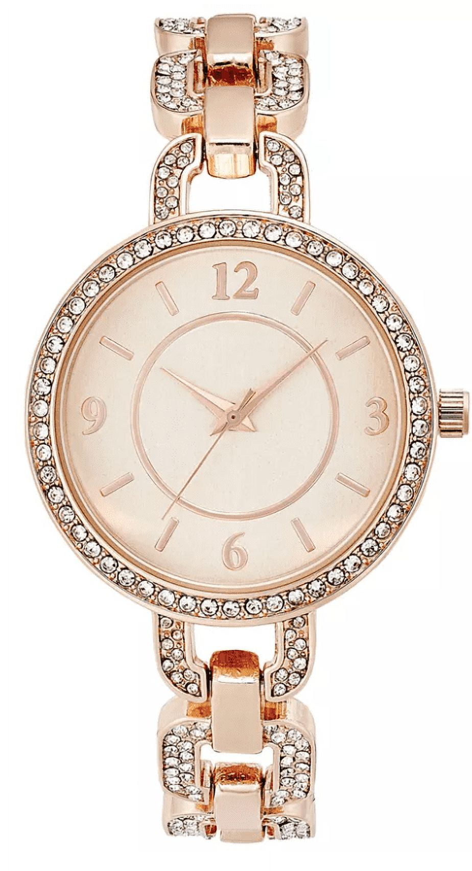 Charter Club Women's Pavé Rose Gold-Tone Bracelet Watch 33mm