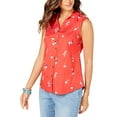 thumbnail image 1 of Charter Club Women's Petite Floral-Print Shirt (Risky Red Combo, 14 Petite), 1 of 1