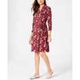 thumbnail image 1 of Charter Club Women's Petite Printed Polo Shirtdress Wine Size PL, 1 of 3