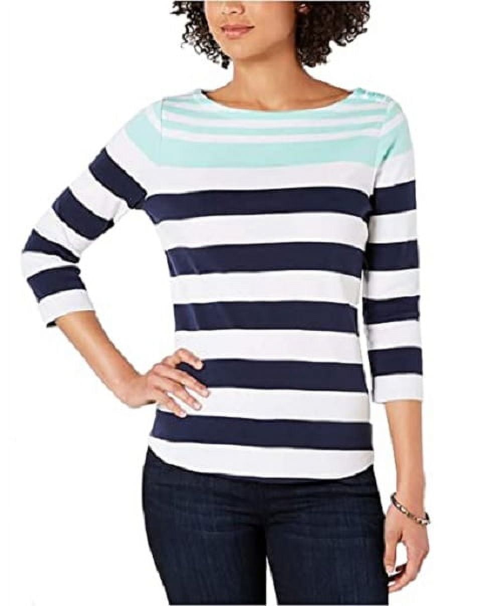 Charter Club Womens Supima Cotton Knit Stripe Tank Red Size Xxlarge