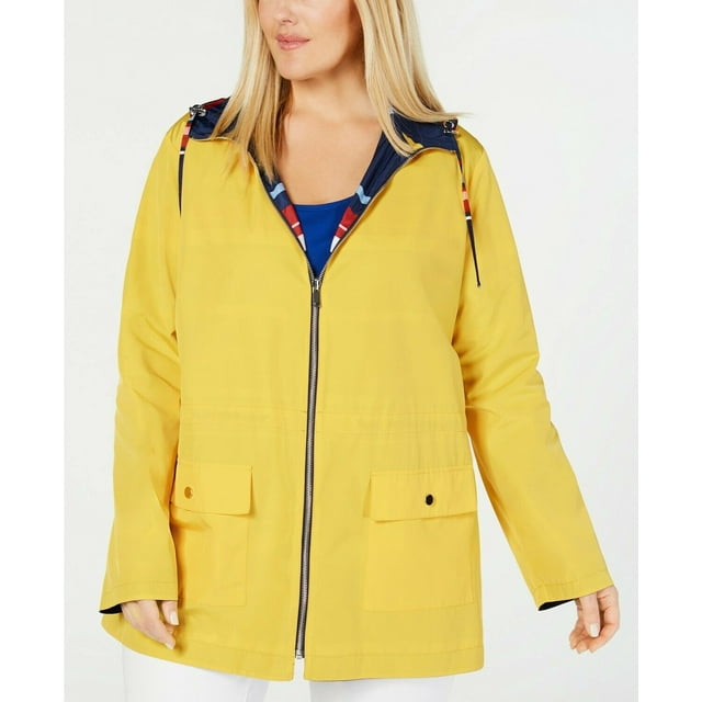 Charter Club Women's Plus Reversible Jacket  Yellow Size Extra Large