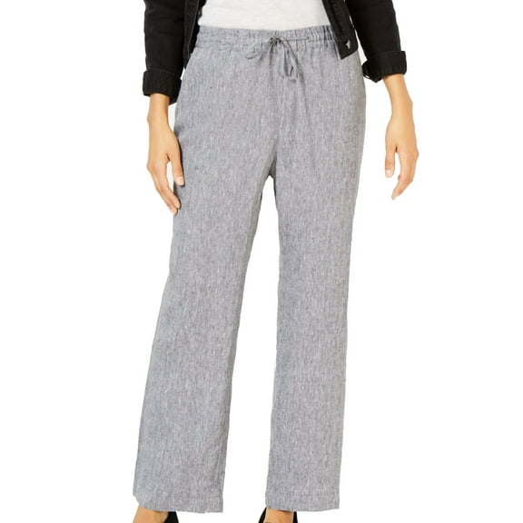 Charter Club Women's Plus Straight Leg Pull on Stretch Pants Gray Size 0X