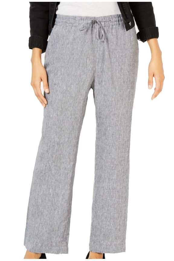 Women's Plus Straight Leg Pull on Stretch Pants Gray Size 0X