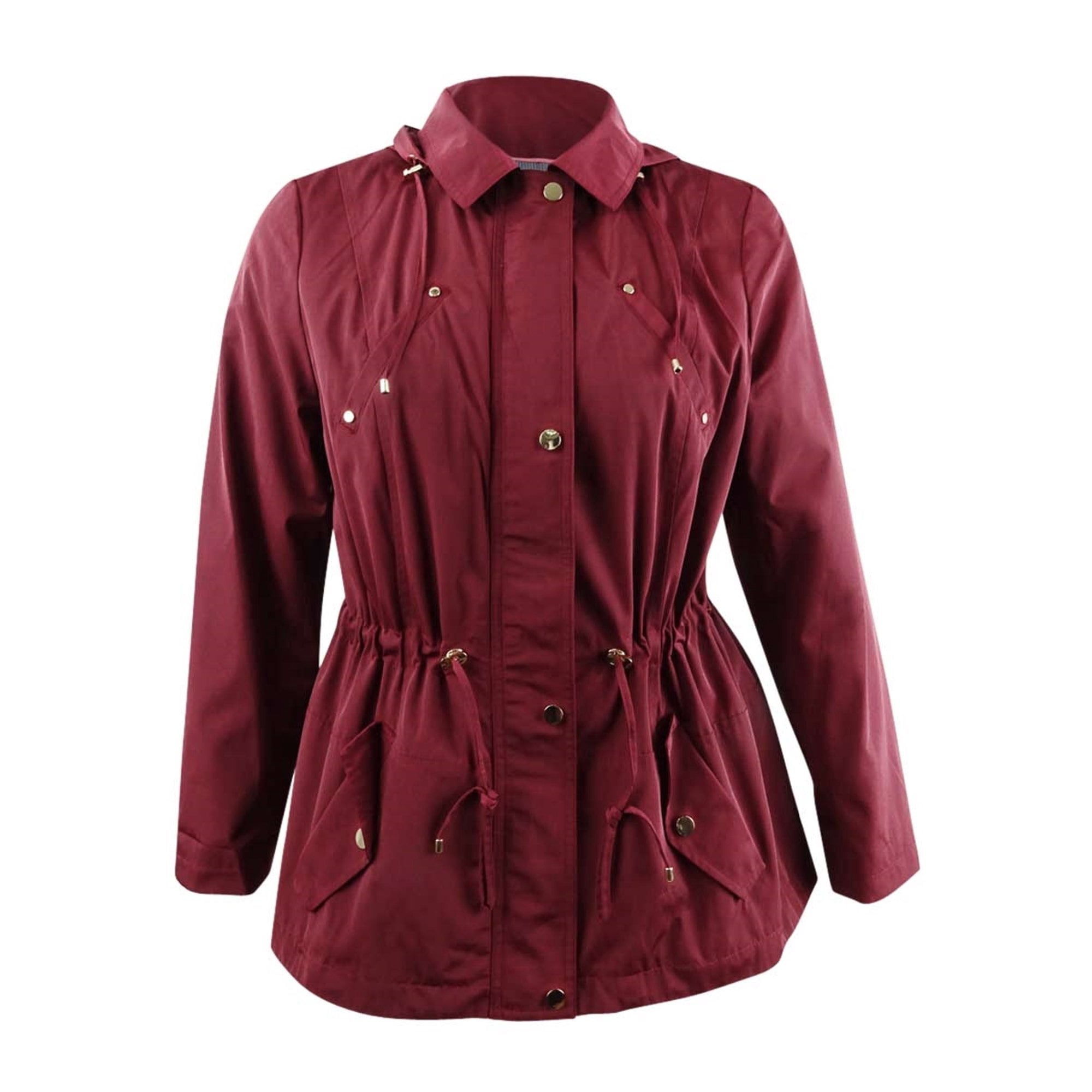 Charter Club Women s Plus Water Resistant Utility Jacket Maroon Size 0X Red