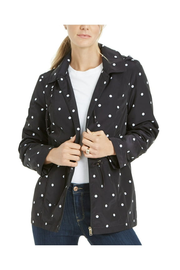 Women's Printed Anorak Jacket Deep Black Combo Size XS