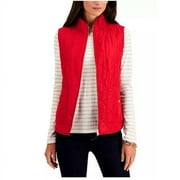 CHARTER CLUB Petite Quilted Vest Red Polish PL