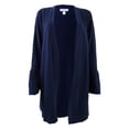 thumbnail image 1 of Charter Club Women's Scalloped Bell-Sleeve Cardigan (L, Intrepid Blue), 1 of 2