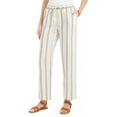 thumbnail image 1 of Charter Club Women's Striped Linen Pants Beige Size Medium, 1 of 4