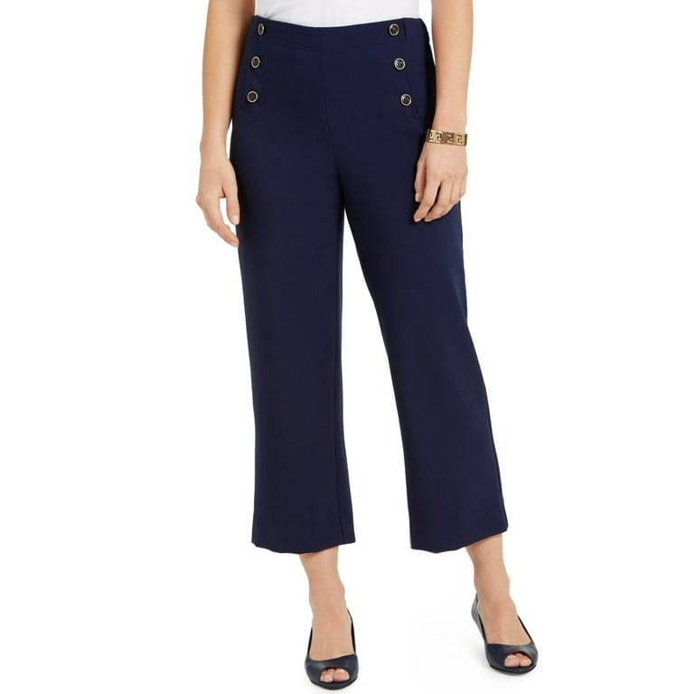 Charter club pants Womens size 16 wide leg sailor pants Navy blue New