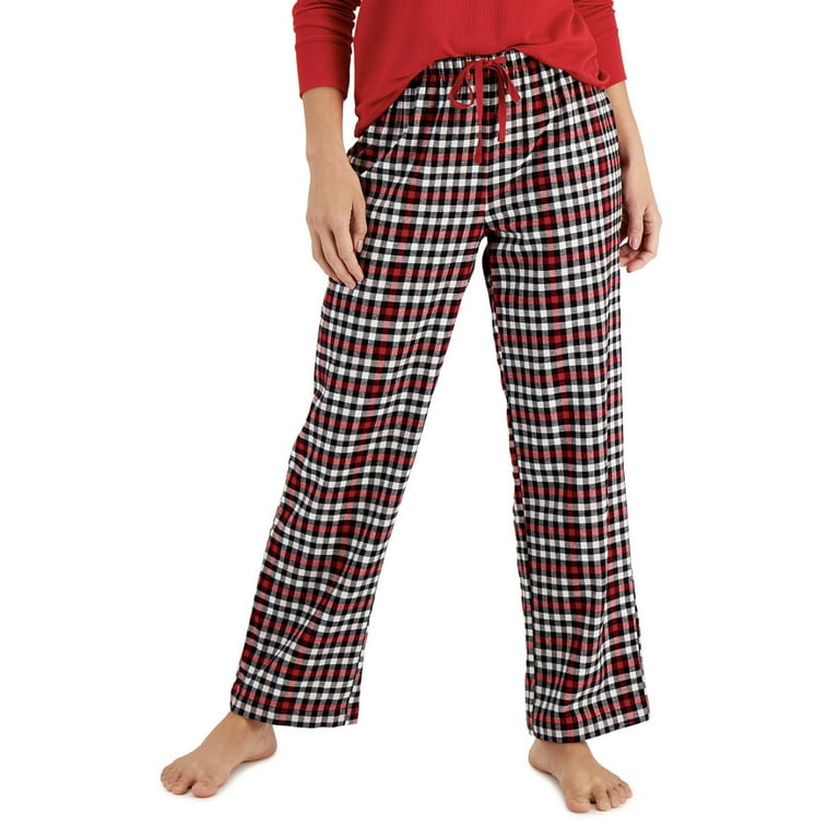 Plaid Flannel Straight Pajama Pants for Girls