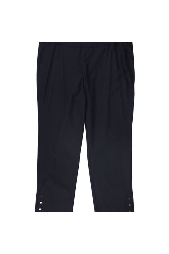 Womens Ankle Snap Casual Trouser Pants, Blue, Plus Size, 28W