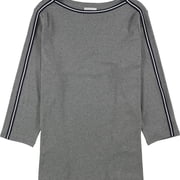Charter Club Womens Athletic Trim Pullover Blouse, Grey, Plus Size, 0X