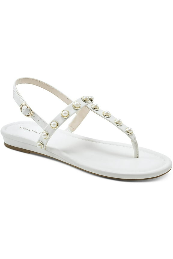 Womens Avita Faux Leather Embellished Slingback Sandals