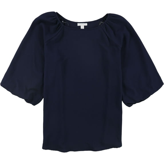 Charter Club Womens Blouson Pullover Blouse, Blue, Large