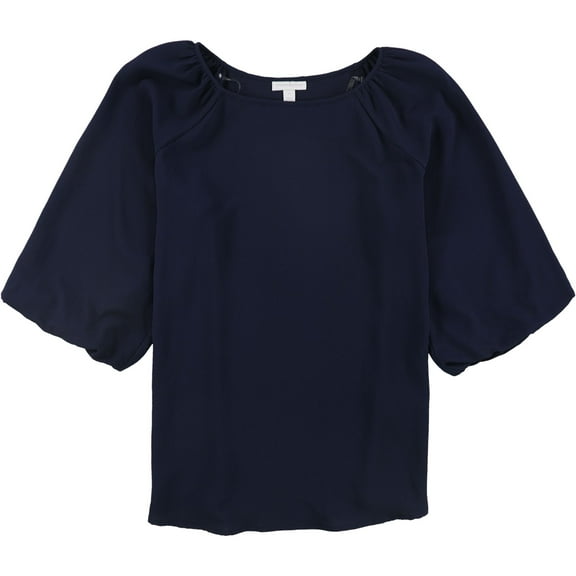 Charter Club Womens Blouson Pullover Blouse, Blue, Large