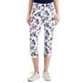 thumbnail image 1 of Charter Club Womens Bristol Tummy Control Capri Jeans Bright Floral White 6, 1 of 1