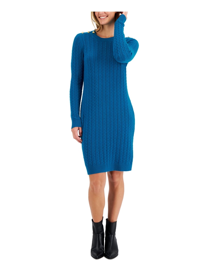 electric blue club dress Charter Womens Cable Sweater Teal XL Turn heads in this