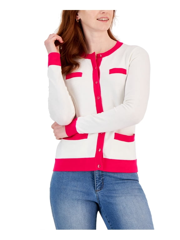 Womens Colorblocked Cardigan Cloud 2XL