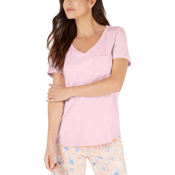 Charter Club Womens Comfy Sleepwear Pajama Top Pink L