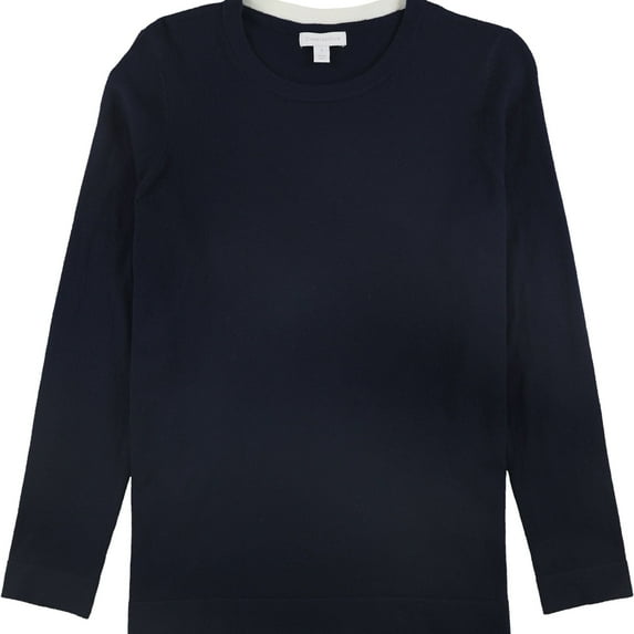 Charter Club Womens Contrast Trim Pullover Sweater, Blue, Small