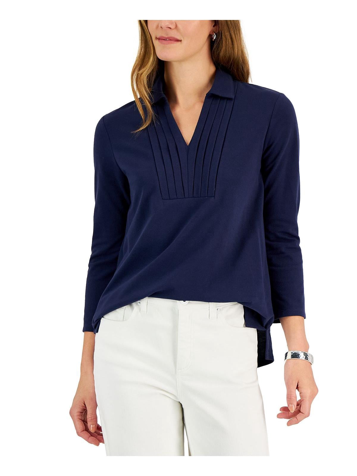 Charter Club V-Neck Top Women's 3/4 Sleeve, White Medium Size - Shirts  Clothing Brand - Walmart.com