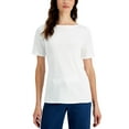 thumbnail image 1 of Charter Club Womens Cotton Boat Neck Top Bright White S, 1 of 1