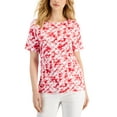 thumbnail image 1 of Charter Club Womens Cotton Printed Boat Neck Top Red Barn Combo L, 1 of 1