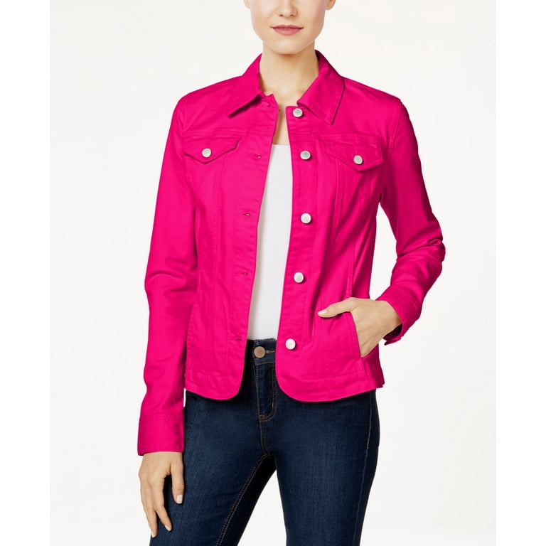 Charter Club Womens Denim Jacket Pink Tutu M Women s Size Medium