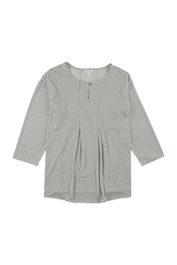 Womens Diamond Knit Blouse, White, Plus Size, 0X