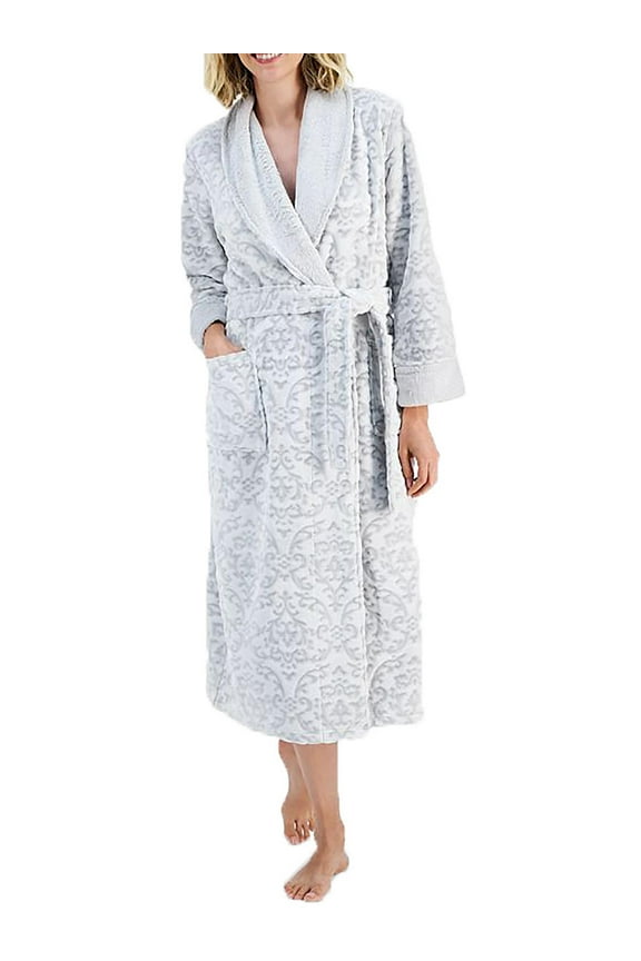 Womens Embossed Long Robe