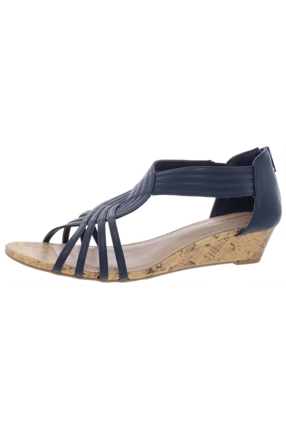 Womens Ginifur 2 Faux Leather Open Toe Wedge Sandals