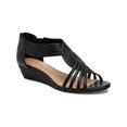 thumbnail image 1 of Charter Club Womens Ginifur 2 Faux Leather Open Toe Wedge Sandals, 1 of 3